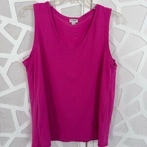 J. Crew Bright Pink V-Neck Tank Top